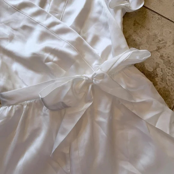 SHOW ME YOUR MUMU | "Say I Do" Satin Romper in White, Size XS - Picture 3 of 8